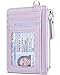 Teskyer Porta Carte Donna, Porta Carte di Credito, Porta Tessere Donna, Slim, Minimalista, Blocco RFID, 1 Finestra Identificativa, con Cerniera, può Contenere Fino a 8 Carte, Viola Chiaro