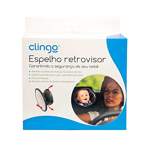 Espelho Retrovisor Redondo Carro Round, Clingo, Preto