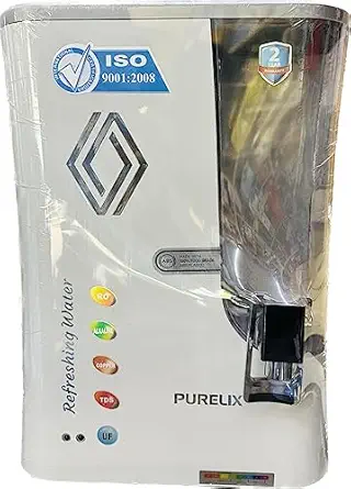 Purelix Active Eco Water Saver Mineral RO+UF+TDS+ALAKLINE AS wall mounted/Counter top Black 10L Water Purifier, Storage Tank 8L