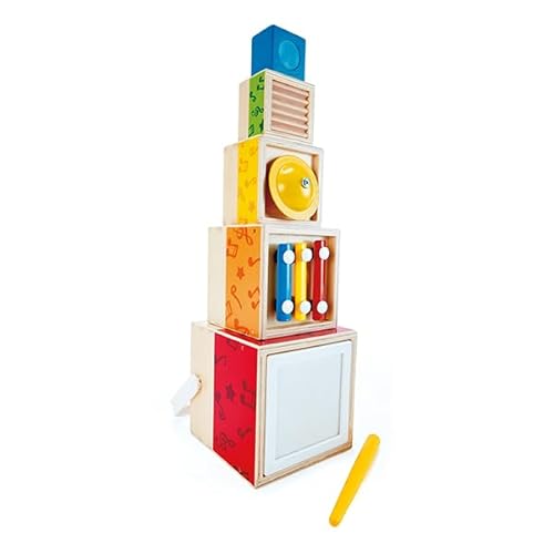 image for ODYSSEY Hape Stacking Music Set | Colorful 6 Piece Musical Box Toy, Wo
