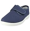 Dr Keller New Mens Canvas Casual Slip On Wide Fit Comfort Bar Deck Trainers Pumps Loafer Flats Shoes - UK Sizes 6-11 (9 UK, Navy V) #4