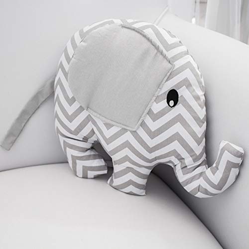 Enfeite Elefante Chevron, Laura Baby, Cinza