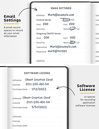 Molekaus Password Book With Alphabetical Tabs Small Password Keeper With Extra Password Space To Change Password. Password Notebook For Home Or Office For Internet Log In, 6.1*3.7In Black Small #TOP5