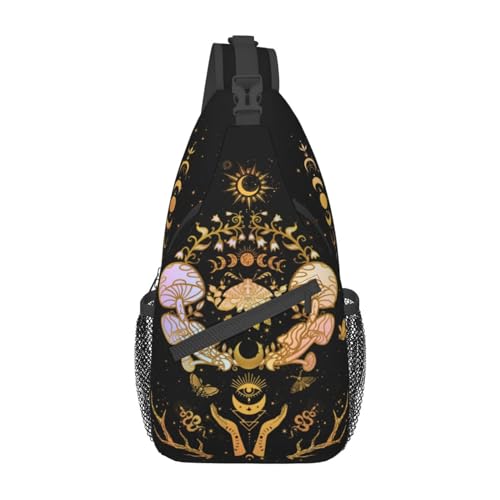 Moth Moon Crossbody Bags, Witchy Travel Crossbody Bags for Women, Sun Moon Sling Bag Hippie Mushroom Gothic Witch Gifts2