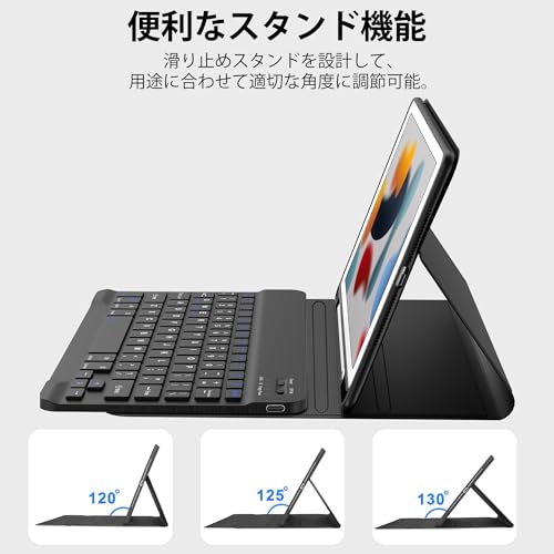 IVEOPPE iPad キーボード 9.7 インチ ipad 第6世代 第5世代 キーボード ケース 人気 超軽量 脱着式 i-Pad Pro 9.7/Air2/Air兼用 ペンシルホルダー付き 耐衝撃 オートスリープ 防汚素材 全面保護 多角度調整 Type-C充電 耐久性 US配列 日本語説明書付き ブラック