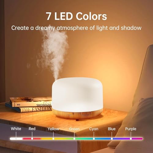 Image of Ultrasonic Aromatherapy Essential Oil Diffuser, Panda Cool Mist Humidifier, USB Powered Tabletop Humidifier, Large Capacity with Multicolor LED Ring (5 in 1 Scented Oil Diffusers)