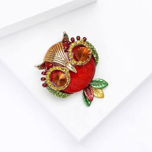 Image of Enamel Bird Brooch for Women Rhinestones Owl /Hummingbird /Eagle /Toucan Lapel Pin Cute Bird Brooches Jewelry Gifts for Mom Wife