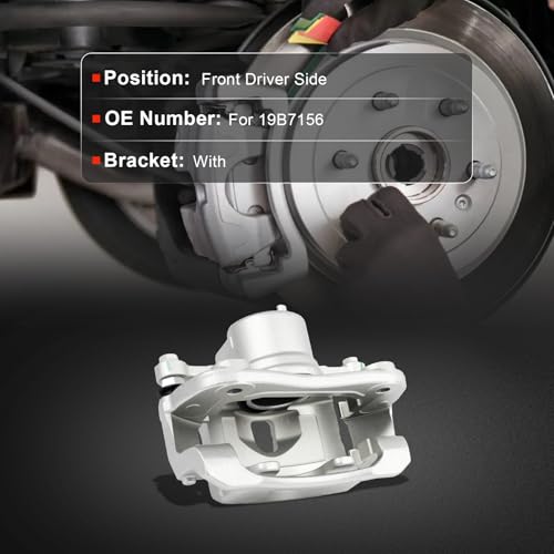Image of cciyu Front Left Disc Brake Caliper Assembly with Bracket 19B7156 | For Kia For Soul L4 1.6L 2014-2019, For Kia For Soul L4 2.0L 2014-2019