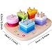 rolimate Wooden Educational Toys for 3 4 5 Year Old Boys Girls Toddler Shape Sorter Geometric Block Sorting & Stacking Toys Parent-Child Interaction Montessori Preschool Toy Travel Toy