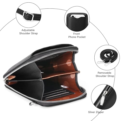Small Crossbody Bags for Women Leather cell Phone Bag Wallet Purse with Credit Card Slots Adjustable Strap4