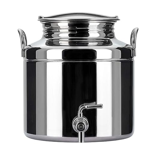 Megashopitalia Barril Soldado con Grifo y Base para Aceite, de Acero Inoxidable 18/10 (5 L)