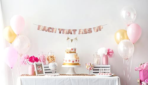 Image of Pre-Strung Bachelorette Rose Gold Glitter Banner - Bachelorette Party Decorations for Her - Party Supplies, Favors and Gifts