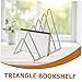Angoily Multi Functional Delicate Book End Storage Rack Iron Desktop Organizer for Office and Home Use for Files Documents and Vinyl Records Display