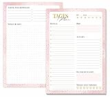 TAG FÜR TAG TOP ORGANISIERT - Block mit 50 Blatt zum Abreißen, ideal zum Planen geschäftiger Tage, für Office, Schule, Studium und für den Haushalt geeignet. So kommst du positiv und motiviert durch den Tag!