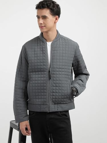 Image of Quilted Regular Fit Polyester Jacket