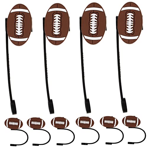 KICHOUSE 10pcs Reusable Sports Ball Straw Covers Straw Tips Protectors Football Lid Baseball Cap Sports Ball Covers Cap