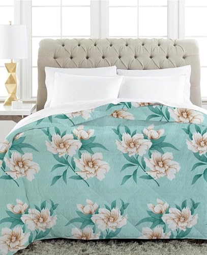 Image of HOMEKART 220 GSM Microfiber 4 Piece Comforter Bedding Set for Double Bed | King Size AC Comforter + Flat Bedsheet (90x100 Inch) & 2 Pillow Covers | Ultra Soft, Lightweight & All-Season (Green)