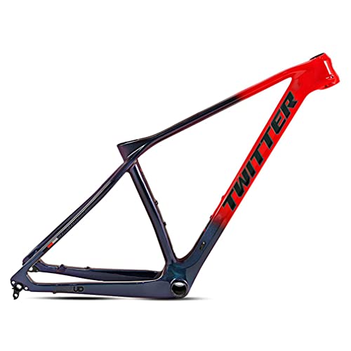 Full Carbon Mountain Bikes Frame 27.5er 29er XC Hardtail Mountain Bikes Frame 15'' 17'' 19'' Internal Routing Discoloration Disc Brake Bicycles Frame,for Thru Axle 12x142/148mm ( Color : Red , Size :