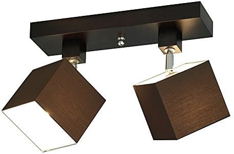 Ceiling lamp - Wero Design Vigo-006 B Brown - Ceiling Light, lamp, lampshades, 2-lamp, Wood, Fabric, Chrome