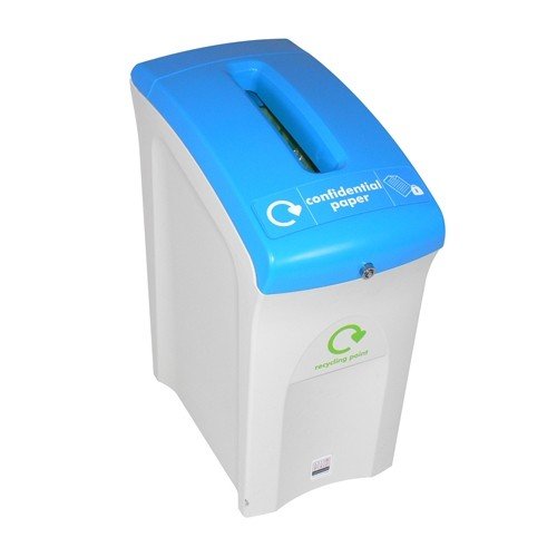 Office Needs Direct Mini Envirobin 55 Litre Ivory Base Light Blue Confidential Paper