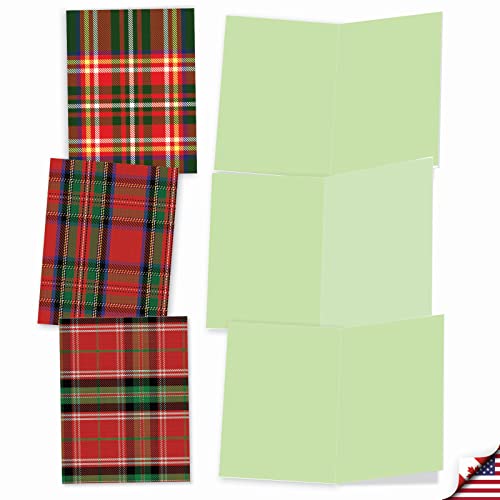 Image of The Best Card Company Pack of 10 Blank Christmas Greeting Cards with Envelopes, Humor Holiday Assortment for Men and Women - Highland Holiday M6016
