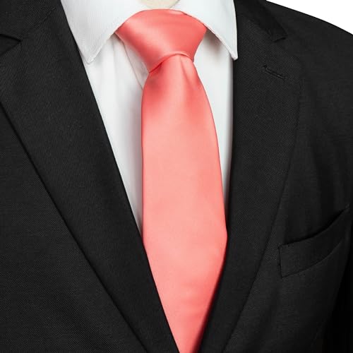 Image of JEMYGINS Solid Color Tie Mens Necktie for Business and Wedding