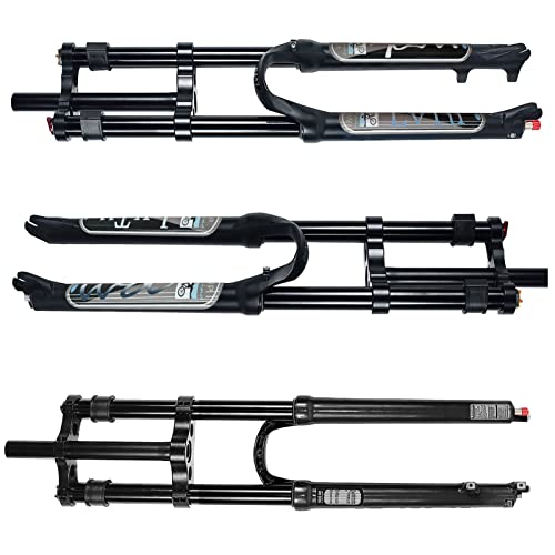 Lvtu Mtb Bike Front Fork 26 27.5 29 Inch Travel 180Mm Air Dh Downhill Suspension Forks Straight Tube Ultralight Bicycle Shock Absorber Double Shoulder Rebound Adjust (Color : Black, Size In), 26'' #TOP5