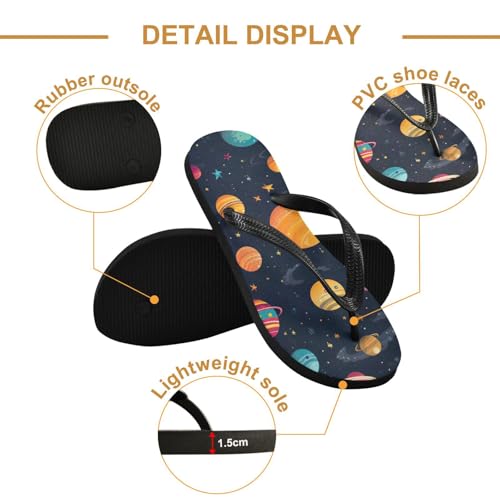 Space Planets Men's & Women's Classical Beach Rubber Sandal Flip Flop Comfortable Slipper 214B28102