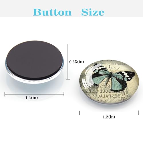 12 imanes decorativos de vidrio para refrigerador mariposa redondos miniatura 3