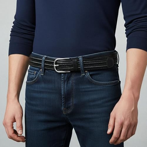 Ceinture golf homme tressée cuir de qualité supérieure ajustable 105cm - 6