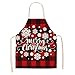 Grembiule unisex regolabile Plaid natale grembiule resistente alle macchie 14