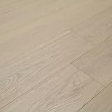 Hardwood Bargains Ivory Herringbone Engineered Hardwood Flooring Sample, Real Hardwood NOT LVP, Wire-Brushed White Oak Plank, UV-Cured Finish, 30-Year Warranty (St. Moritz Herringbone)