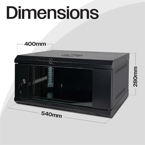 Bestfor 19" Assembled Data Server Rack Data Cabinet 400mm Deep, Wall or Floor Mounting, 19 Inch Standard Rack Size for Home, Office, Server Room, Computer, Audio with Lockable Glass Door 4U 400mm - Image 2