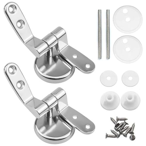 Dorccsi Bisagras para Asiento de Inodoro, 2 Piezas de Repuesto de aleación de Zinc con Tornillos y Accesorios, bisagras de Repuesto para Tapa de Inodoro con Cierre Suave.