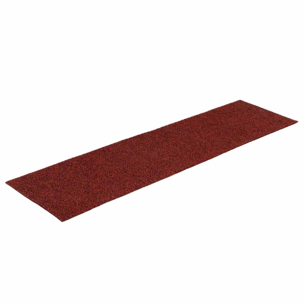 Samoprzylepne maty na schody, wygłuszające, ochrona podłogi, do przedpokoju, wejścia, 30 sztuk, 76 x 20 cm, bordowe, czerwone