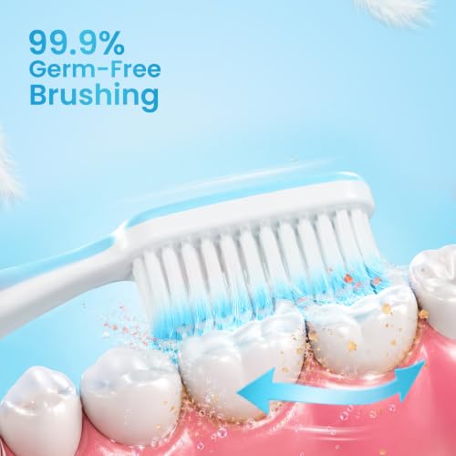 Image of ENSHINE Advance Clean+ Toothbrush Pack Of 8 with Ultra Soft Bristles Compact Brush Head For Deep & Complete Cleansing, Effective Tongue Cleaner for Complete Oral Care Multicolor Adult Manual Brush