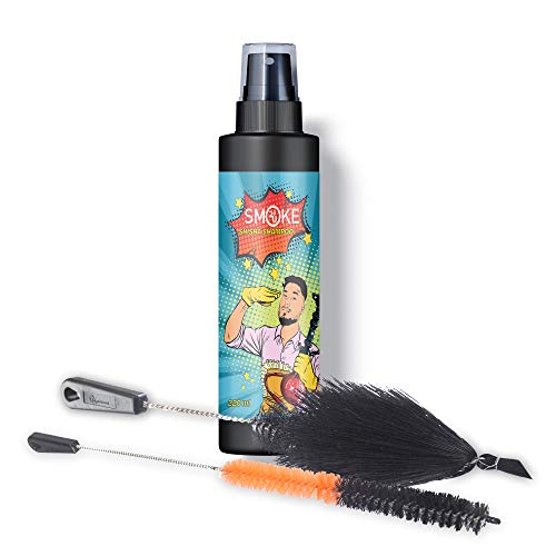 Premium Shisha Reinigungsset | Spray + Bürste für Bowl und Rauchsäule | Wasserpfeifen Reiniger Komplett Set…
