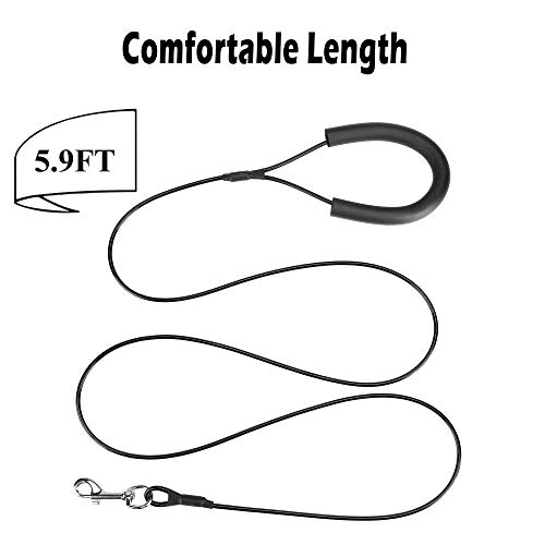 Mogoko 6Ft Metal Dog Leash, Chew Proof Coated Steel Pet Cable Lead With Padded Handle For Small Medium Dogs #TOP1