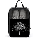 シューズバッグ彼岸花花柄シューズケース靴袋靴バッグシューズ袋上履き入れ靴入れ袋シューズポーチ靴入れ多機能1足分シューズ入れラベルポーチ収納バッグ家庭用小物入れ防塵旅行出張日常使用男女兼用