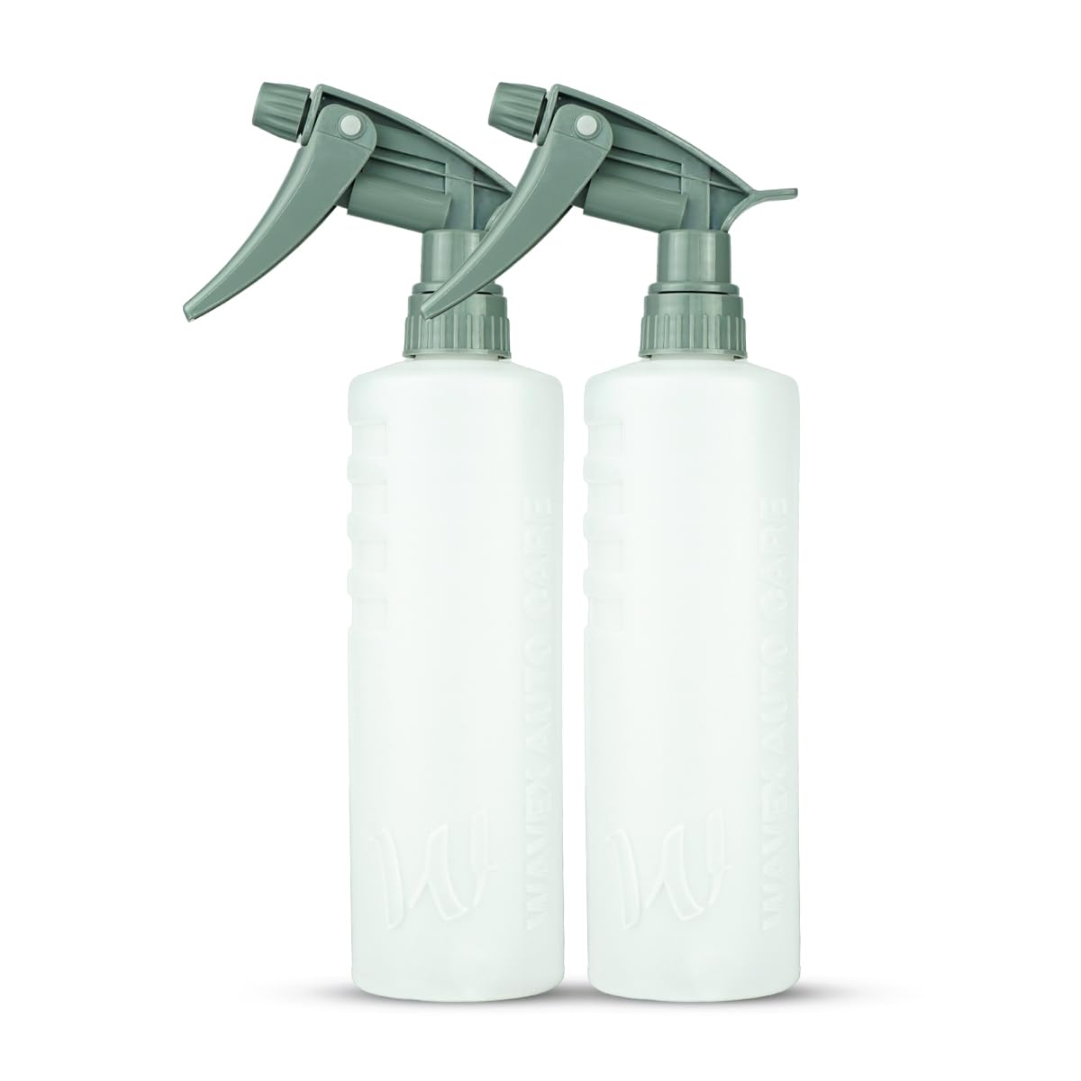 WaveX Empty Spray Bottle 500ml Heavy Duty (Set of 2) | HDPE Chemical Resistant Bottle with Strong Trigger Sprayer | Dilution Scale Engraved | Ideal for Car Detailing, Cleaning & Chemicals
