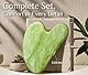 Gua Sha Jade Tool - Natürlicher Gesichtsmassagestein Jadestein für Gesicht, Augen, Nackenpflege, Hautpflege Geschenke für Frauen & Männer (Grün)