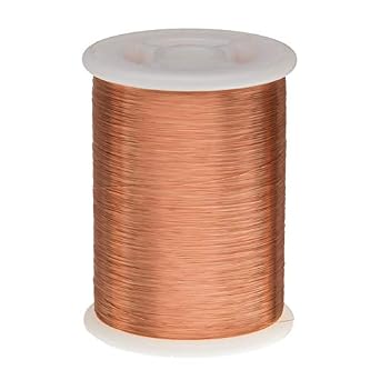 Magnet Wire, Heavy Build Enameled Copper Wire, 37 AWG, 1.0 lb, 15290 Length, 0.0055" Diameter, Natural