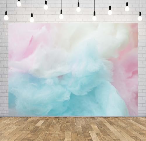 BELECO 7x5ft Fabric Cotton Candy Backdrop Colorful...