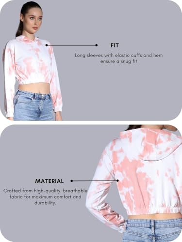 Image of OM SAI LATEST CREATION Women's Western Crop Top with Hoodie Neck & Long Sleeve || Drawstring Pullover Tops || Loose Casual Hoodies for Women Top.