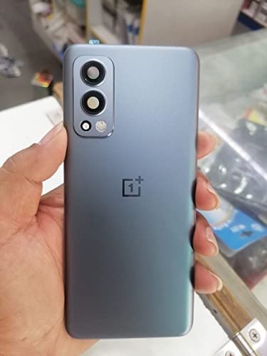 Image of Docile Back Glass Back Door Housing Panel with Logo Compatible for OnePlus Nord 2 5G (Gray Sierra)