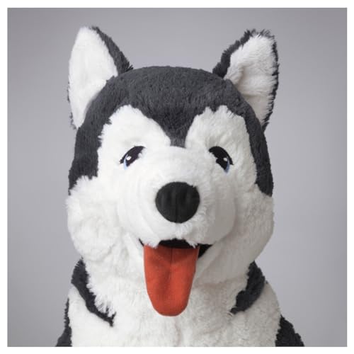 IKEA Plüschtier XXL Husky 70cm Plüschhund Kuscheltier Plüschtier Stofftier - blaugrau-weiß