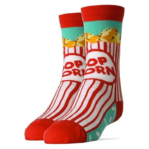 Oooh Yeah Socks ! - Kids Crew -Box O' Popcorn One Size Cover