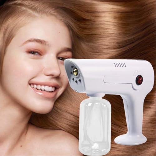 Portable Nano Atomizer with Red Blue Light Mist Gun Barber Hair Care Steamer Micro Mist Sprayer
