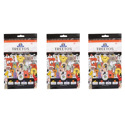 Image of Dr. Pets Pack of 3 (85g Each) Treetos Chicken Stix Dog Treats | Mix Flavour | Soft Chew Sticks for Puppies & Adult Dogs | Training Reward Snacks | Pouch Pack