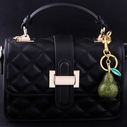 Image of Fruit Bag Charm Keychain - Gold Key Chain, Cute Purse Handbags Accessories - Beautiful Gift for Women